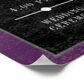 Gothic Black & Lila Order of Events Wedding Post Poster (Ecke)