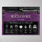 Gothic Black & Lila Order of Events Wedding Post Poster (Vorne)