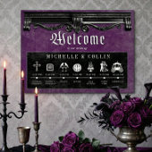 Gothic Black & Lila Order of Events Wedding Poster