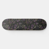 Gothic Black Lila Rose and Spiders Skateboard (Horizontal)