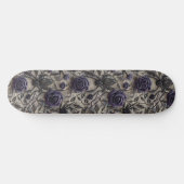 Gothic Black Lila Rose and Spiders Skateboard (Horizontal)