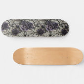 Gothic Black Lila Rose and Spiders Skateboard (Horizontal)