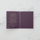 Gothic Black Lila Rose Skulls Hochzeit Einladung (Innenseite)