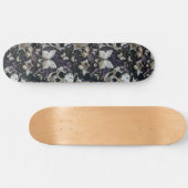 Gothic Black Lila Skulls and Moths Skateboard (Horizontal)