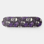 Gothic Black Lila Skulls and Rose Skateboard (Horizontal)