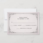 Gothic Black Magenta Lace Rose RSVP Card (Rückseite)
