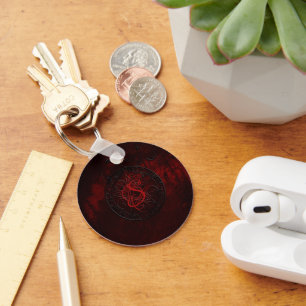 Gothic Black Magic Siegel Monogramm Schlüsselanhänger