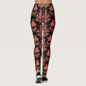 Gothic Black Orange Ghost Pattern Leggings (Rückseite)
