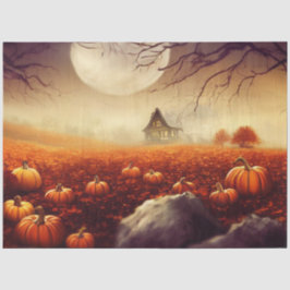 Gothic Black Orange Pumpkin Decoupage Seidenpapier