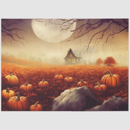 Gothic Black Orange Pumpkin Decoupage Seidenpapier (Vorderseite)