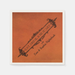 Gothic Black & Orange Trinken und Beängstigend s Serviette