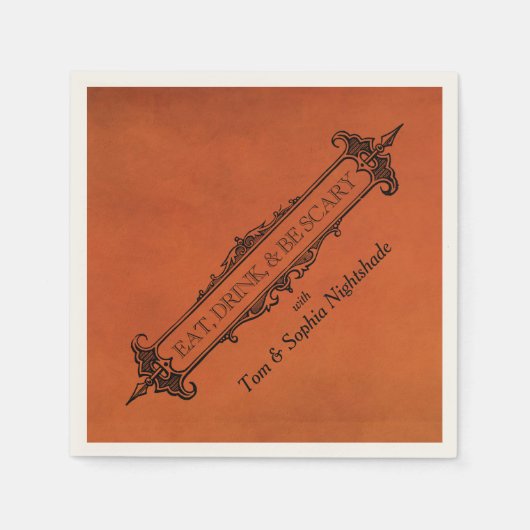 Gothic Black & Orange | Trinken und Beängstigend s Serviette (Vorderseite)