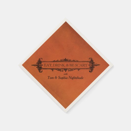 Gothic Black & Orange | Trinken und Beängstigend s Serviette (Ecke)