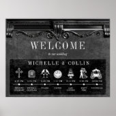 Gothic Black Order of Events Wedding Poster (Vorne)