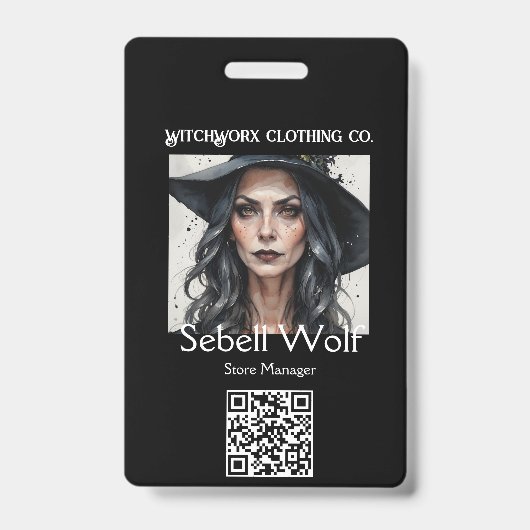 Gothic Black Pentagramm Employee Abzeichen Ausweis (Vorderseite)