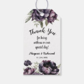 Gothic Black Peonies Vintage Wedding Gefallen Gesc Geschenkanhänger (Vorderseite)