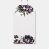 Gothic Black Peonies Vintage Wedding Gefallen Gesc Geschenkanhänger (Rückseite)