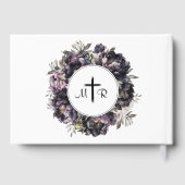 Gothic Black Peony Vintag Goth Wedding Guest Gästebuch (Rückseite)