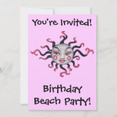 Gothic Black Pink Sun Goddess Einladungen (Vorderseite)