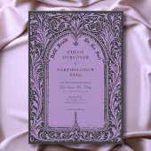 Gothic Black Purple Medieval Until Death Wedding Einladung