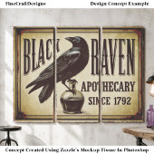 Gothic Black Raven Apotheken-Schild FP9T Decoupage Seidenpapier