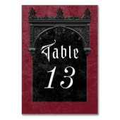 Gothic Black Raven & Black Arch Tischnummer (Vorderseite)