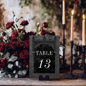 Gothic Black Raven & Black Arch Wedding Tischnummer