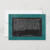 Gothic Black Raven & Black Rose Aquamarine Details Dankeskarte (Rückseite)