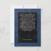 Gothic Black Raven Black Rose Blue Foto Wedding Dankeskarte (Rückseite)