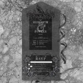 Gothic Black Raven & Black Rose Details Kein Abend All In One Einladung