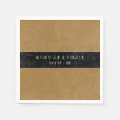 Gothic Black Raven & Black Rose Gold Wedding Serviette (Vorderseite)