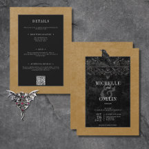 Gothic Black Raven & Black Rose Gold Zwei Seiten