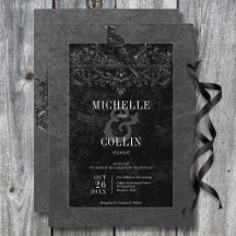 Gothic Black Raven & Black Rose Hochzeit