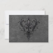 Gothic Black Raven & Black Rose Hochzeit QR Code RSVP Karte (Rückseite)