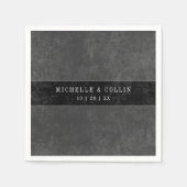 Gothic Black Raven & Black Rose Hochzeit Serviette (Vorderseite)