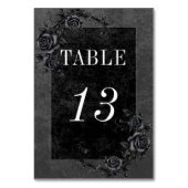 Gothic Black Raven & Black Rose Hochzeit Tischnummer (Rückseite)