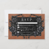 Gothic Black Raven & Black Rose Rost Dinner RSVP Karte (Vorderseite)