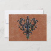 Gothic Black Raven & Black Rose Rost Dinner RSVP Karte (Rückseite)