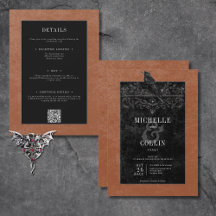 Gothic Black Raven & Black Rose rust auf zwei Seit