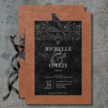 Gothic Black Raven & Black Rose Rust Wedding