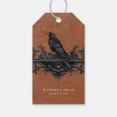 Gothic Black Raven & Black Rose Rust Wedding Geschenkanhänger (Vorderseite)