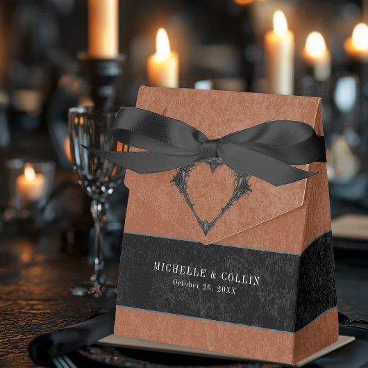 Gothic Black Raven & Black Rose Rust Wedding Geschenkschachtel