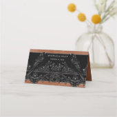 Gothic Black Raven & Black Rose Rust Wedding Platzkarte (Rückseite)
