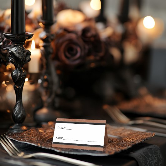 Gothic Black Raven & Black Rose Rust Wedding Platzkarte