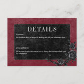 Gothic Black Raven & Black Rose Weindetails Begleitkarte (Vorderseite)