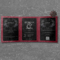 Gothic Black Raven & Black Rose Weinhochzeit