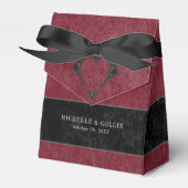 Gothic Black Raven & Black Rose Weinhochzeit Geschenkschachtel (Vorderseite)