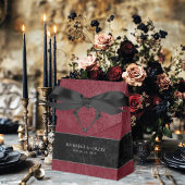 Gothic Black Raven & Black Rose Weinhochzeit Geschenkschachtel