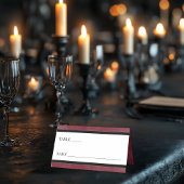 Gothic Black Raven & Black Rose Weinhochzeit Platzkarte