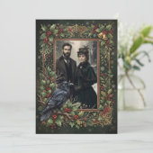 Gothic Black Raven Foto Weihnachten (Stehend Vorderseite)